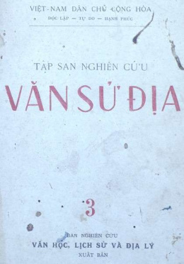 Tập San Nghiên Cứu Văn Sử Địa Tập 3 – Đọc sách online ebook pdf