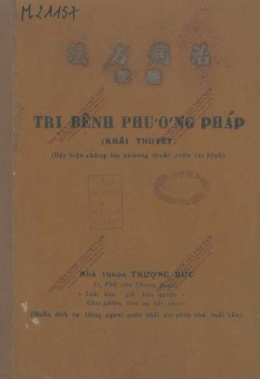 Trị Bệnh Phương Pháp (Khái Thuyết) – Đọc sách online ebook pdf