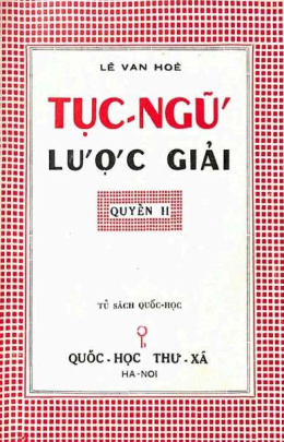 Tục Ngữ Lược Giải Quyển 2  – Đọc sách online ebook pdf