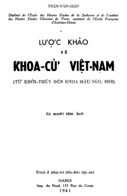 Lược Khảo Về Khoa Cử Việt Nam  – Đọc sách online ebook pdf