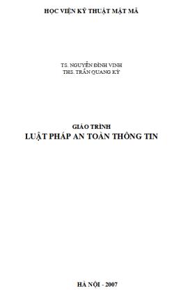 Giáo Trình Luật Pháp An Toàn Thông Tin – Đọc Sách Online Miễn Phí Ebooks PDF