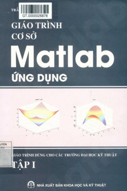 Giáo Trình Cơ Sở Matlab Ứng Dụng Tập 1 – Đọc Sách Online Miễn Phí Ebooks PDF
