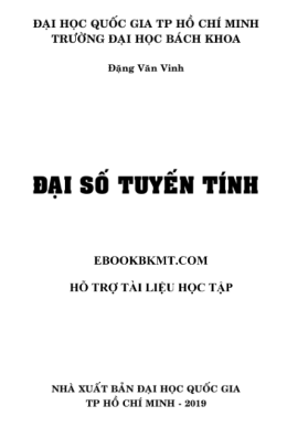 Giáo Trình Đại Số Tính Tuyến – Đọc Sách Online Miễn Phí Ebooks PDF