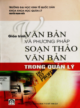 Giáo Trình Văn Bản Và Phương Pháp Soạn Thảo Văn Bản Trong Quản Lý