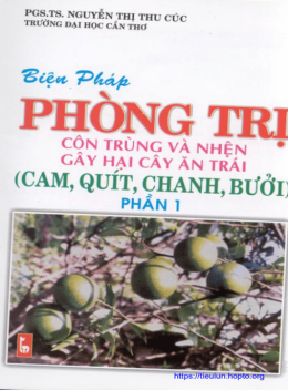 Biện Pháp Phòng Trị Côn Trùng Và Nhện Gây Hại Cây Ăn Trái (Cam, Quít, Chanh, Bưởi) Phần 1