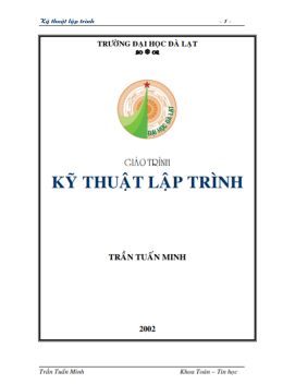 Giáo Trình Kỹ Thuật Lập Trình