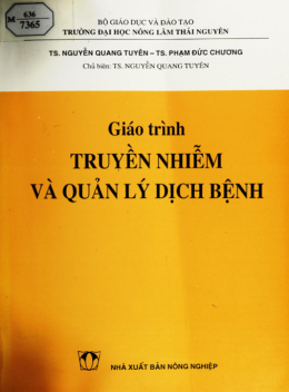 Giáo Trình Truyền Nhiễm Và Quản Lý Dịch Bệnh