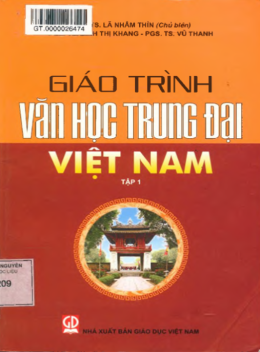 Giáo Trình Văn Học Trung Đại Việt Nam Tập 1