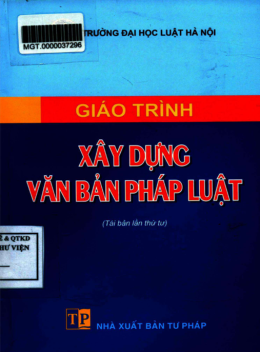 Giáo Trình Xây Dựng Văn Bản Pháp Luật