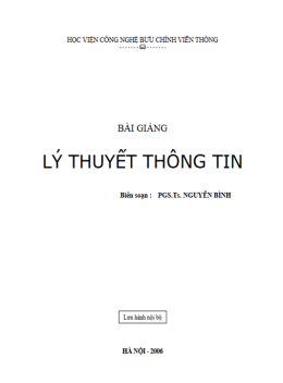 Bài Giảng Lý Thuyết Thông Tin