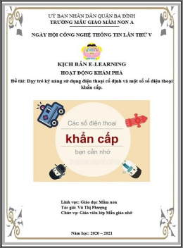 Bài Giảng E-Learning – Dạy Trẻ Kỹ Năng Sử Dụng Điện Thoại Cố Định Và Một Số Số Điện Thoại Khẩn Cấp