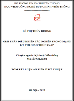 Luận Án Tiến Sĩ Chuyên Ngành Kỹ Thuật Viễn Thông – Giải Pháp Điều Khiển Tắc Nghẽn Trong Mạng IoT Với Giao Thức CoAP
