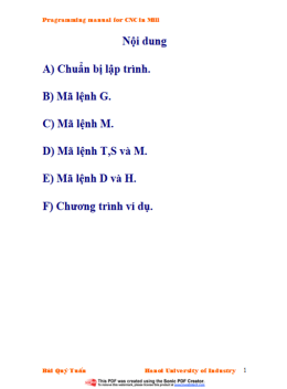 Giáo Trình CNC Cho Máy Phay