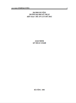 Giáo Trình Cơ Khí Đại Cương