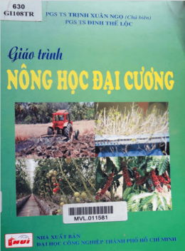 Giáo Trình Nông Học Đại Cương