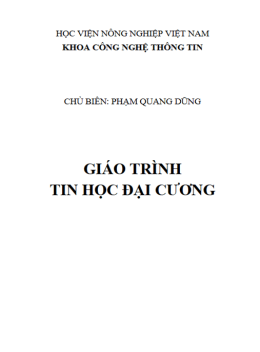 Giáo Trình Tin Học Đại Cương