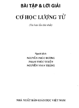 Học Liệu Số Bài Tập Và Lời Giải Cơ Học Lượng Tử