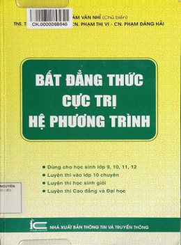 Học Liệu Số Bất Đẳng Thức Cực Trị Hệ Phương Trình