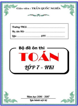 Học Liệu Số Bộ Đề Ôn Thi Toán Lớp 7 Học Kỳ 1