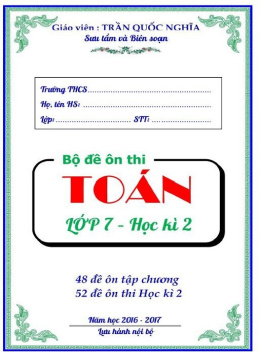 Học Liệu Số Bộ Đề Ôn Thi Toán Lớp 7 Học Kỳ 2