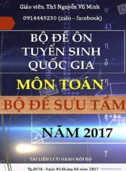 Học Liệu Số Bộ Đề Ôn Tuyển Sinh Quốc Gia Môn Toán Năm 2017