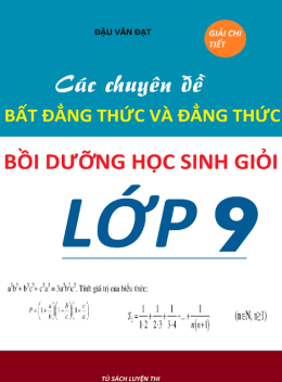 Học Liệu Số Các Chuyên Đề Bất Đẳng Thức Và Đẳng Thức Bồi Dưỡng Học Sinh Giỏi Lớp 9