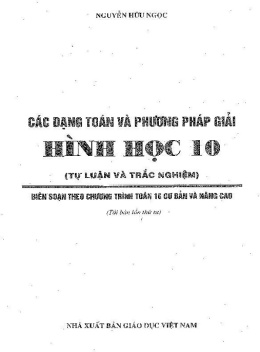 Học Liệu Số Các Dạng Toán Và Phương Pháp Giải Hình Học Lớp 10 Tự Luận Và Trắc Nghiệm