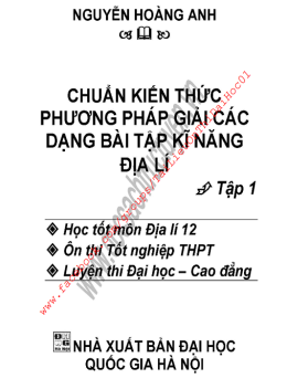 Học Liệu Số Chuẩn Kiến Thức Và Phương Pháp Giải Các Dạng Bài Tập Kĩ Năng Địa Lý Tập 1