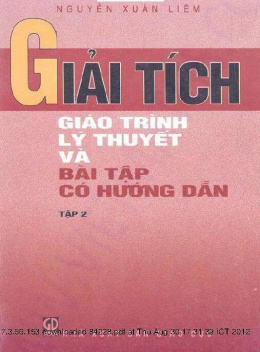 Sách Giải Tích Giáo Trình Lý Thuyết Và Bài Tập Có Hướng Dẫn Tập 2