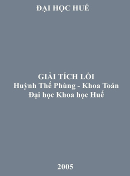 Sách Giải Tích Lồi