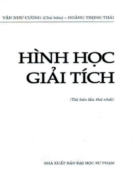Sách Hình Học Giải Tích
