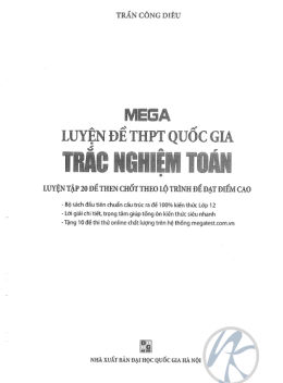 Sách Mega Luyện Đề THPT Quốc Gia 2017 Trắc Nghiệm Toán