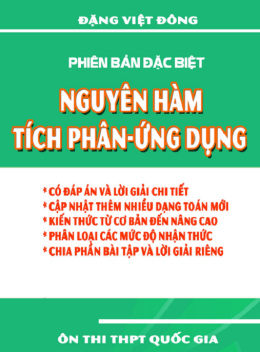 Sách Phiên Bản Đặc Biệt Nguyên Hàm Tích Phân Ứng Dụng