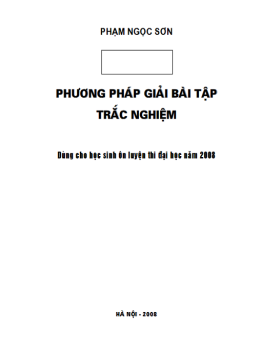 Sách Phương Pháp Giải Bài Tập Trắc Nghiệm Hóa Vô Cơ