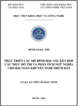 Luận Án Tiến Sĩ Máy Tính – Phát Triển Các Mô Hình Học Sâu Kết Hợp Cấu Trúc Đồ Thị Và Phân Tích Ngữ Nghĩa Cho Bài Toán Khuyến Nghị Trích Dẫn