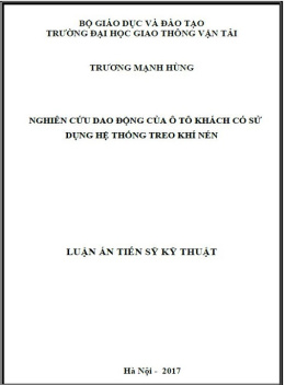 Luận Án Tiến Sĩ – Nghiên Cứu Dao Động Của Ô Tô Khách Có Sử Dụng Hệ Thống Treo Khí Nén