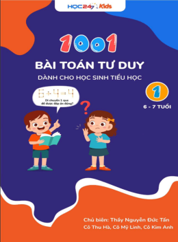 1001 Bài Toán Tư Duy Dành Cho Học Sinh Tiểu Học Tập 1 – 6 đến 7 Tuổi