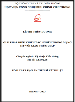 Luận Án: Giải Pháp Điều Khiển Tắc Nghẽn Trong Mạng IoT Với Giao Thức CoAP