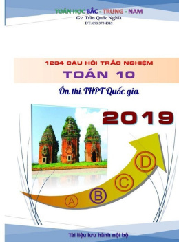 1234 Câu Hỏi Trắc Nghiệm Toán Lớp 10 Ôn Thi THPT Quốc Gia Năm 2019