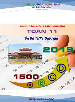 1500 Câu Hỏi Trắc Nghiệm Toán Lớp 11 Ôn Thi THPT Quốc Gia Năm 2019