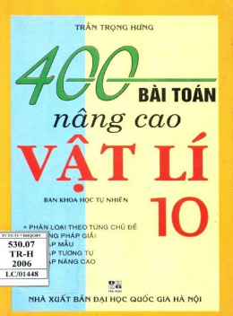 400 Bài Toán Nâng Cao Vật Lý Lớp 10