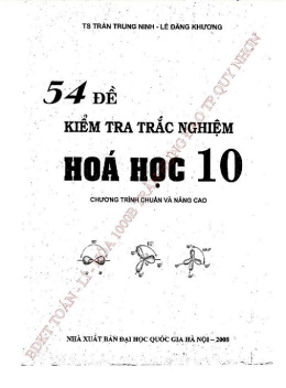 54 Đề Kiểm Tra Trắc Nghiệm Hóa Học Lớp 10