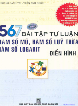 567 Bài Tập Tự Luận Hàm Số Mũ – Hàm Số Lũy Thừa – Hàm Số Logarit