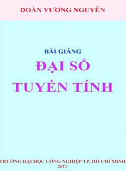 Bài Giảng Đại Số Tuyến Tính