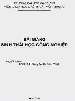 Bài Giảng Sinh Thái Học Công Nghiệp