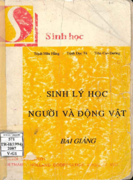 Sinh Lý Học Người Và Động Vật – Bài Giảng