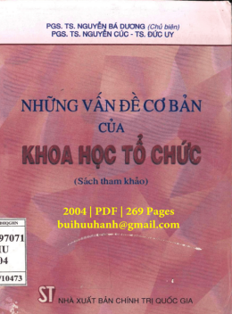 Những Vấn Đề Cơ Bản Của Khoa Học Tổ Chức